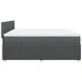 Cama box spring con colchón tela gris oscuro 180x200 cm