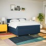 Cama box spring con colchón tela azul 180x200 cm