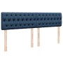 Cama box spring con colchón tela azul 180x200 cm