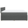 Cama box spring con colchón tela gris oscuro 200x200 cm