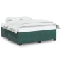 Estructura cama sin colchón terciopelo verde oscuro 180x200 cm