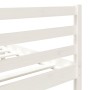 Estructura cama doble pequeña madera maciza blanco 120x190 cm