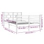 Estructura cama doble pequeña madera maciza blanco 120x190 cm