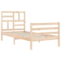 Estructura de cama con cabecero madera maciza 100x200 cm