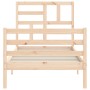 Estructura de cama con cabecero madera maciza 100x200 cm