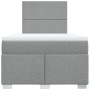 Cama box spring con colchón tela gris claro 120x200 cm
