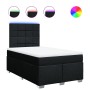 Cama box spring con colchón tela negro 120x200 cm