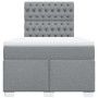 Cama box spring con colchón tela gris claro 120x190 cm