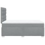 Cama box spring con colchón tela gris claro 120x190 cm