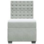 Cama box spring con colchón terciopelo gris claro 100x200 cm