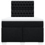 Cama box spring con colchón tela negro 120x190 cm