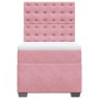 Cama box spring con colchón terciopelo rosa 90x200 cm