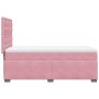 Cama box spring con colchón terciopelo rosa 90x200 cm