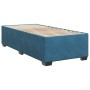 Cama box spring con colchón terciopelo azul oscuro 80x200 cm