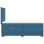 Cama box spring con colchón terciopelo azul oscuro 80x200 cm