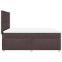 Cama box spring con colchón tela marrón oscuro 140x190 cm