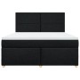 Cama box spring con colchón tela negro 180x200 cm