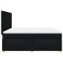Cama box spring con colchón tela negro 180x200 cm