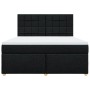 Cama box spring con colchón tela negro 180x200 cm