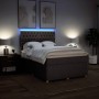 Cama box spring con colchón tela gris taupe 160x200 cm