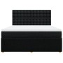 Cama box spring con colchón tela negro 180x200 cm