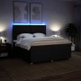 Cama box spring con colchón tela negro 200x200 cm