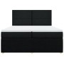 Cama box spring con colchón tela negro 200x200 cm