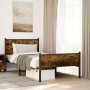 Estructura de cama sin colchón metal roble ahumado 107x203 cm