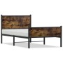 Estructura de cama sin colchón metal roble ahumado 107x203 cm