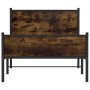 Estructura de cama sin colchón metal roble ahumado 107x203 cm