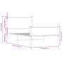 Estructura de cama sin colchón metal roble ahumado 107x203 cm