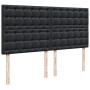Cama box spring con colchón cuero sintético negro 200x200 cm