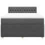 Cama box spring con colchón tela gris oscuro 160x200 cm