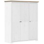 Armario BODO madera maciza pino blanco y marrón 146x53,5x173 cm