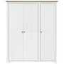 Armario BODO madera maciza pino blanco y marrón 146x53,5x173 cm