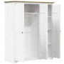 Armario BODO madera maciza pino blanco y marrón 146x53,5x173 cm