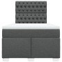 Cama box spring con colchón tela gris oscuro 120x190 cm