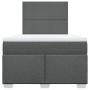 Cama box spring con colchón tela gris oscuro 120x200 cm