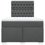 Cama box spring con colchón tela gris oscuro 120x200 cm