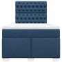 Cama box spring con colchón tela azul 120x200 cm