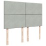 Cama box spring con colchón terciopelo gris claro 140x200 cm