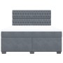Cama box spring con colchón terciopelo gris oscuro 180x200 cm
