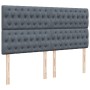 Cama box spring con colchón terciopelo gris oscuro 180x200 cm