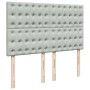 Cama box spring con colchón terciopelo gris claro 160x200 cm