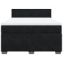 Cama box spring con colchón terciopelo negro 160x200 cm