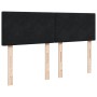Cama box spring con colchón terciopelo negro 160x200 cm