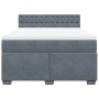 Cama box spring con colchón terciopelo gris oscuro 160x200 cm