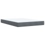 Cama box spring con colchón terciopelo gris oscuro 160x200 cm