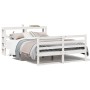Estructura de cama sin colchón madera maciza blanca 120x190 cm