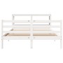Estructura de cama sin colchón madera maciza blanca 120x190 cm